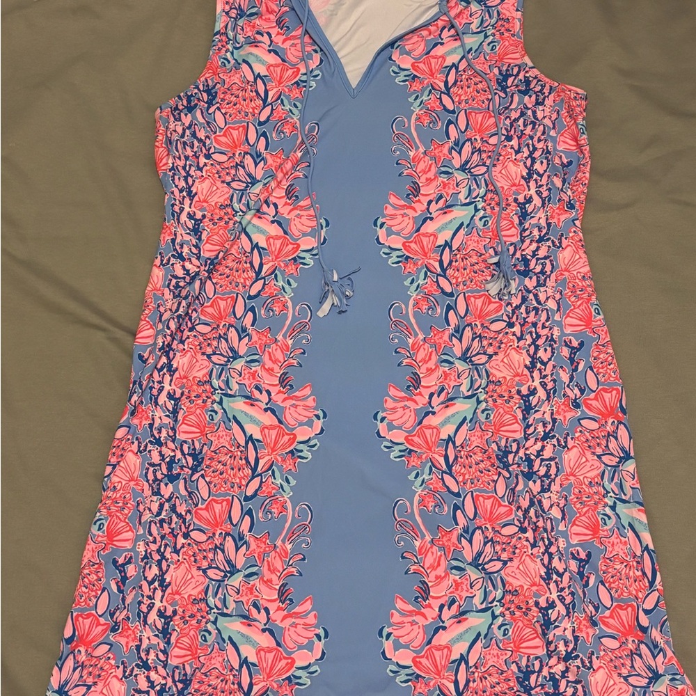 Lilly Pulitzer Pink and Blue Floral beach coverup